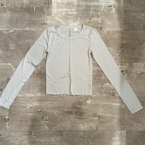 Pacsun Basic Ribbed Long Sleeve - Light Blue Sz XS